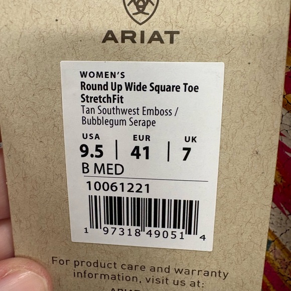 Ariat Brown Round Up western Wide Square Toe StretchFit cowboy boots - Picture 6 of 13